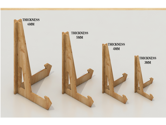 Easels: Display Stands- Photo or Plate Display Stands- Tile and Photo Holder - Wood. Four different sizes to meet your preference.